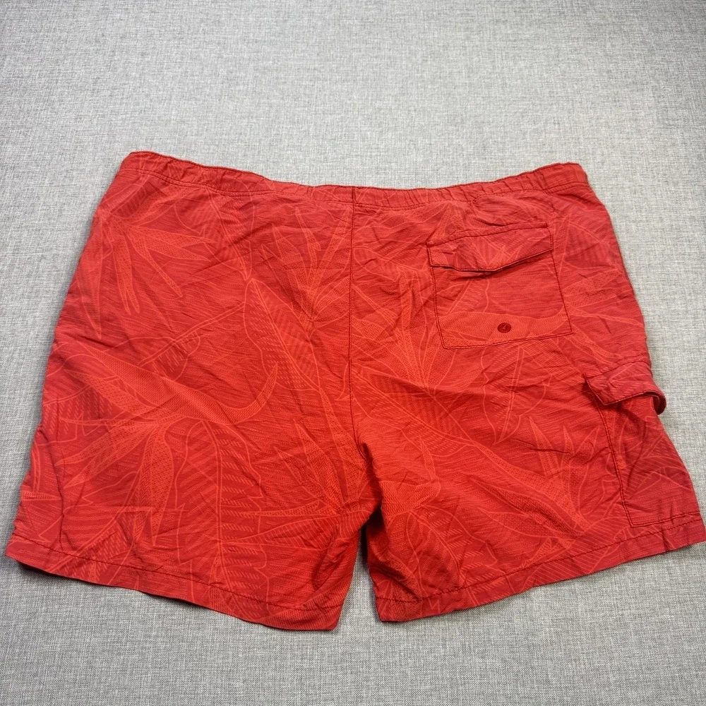 Tommy Bahama Swim Trunks Shorts Mens XL Red Floral Lined Drawstring Pockets